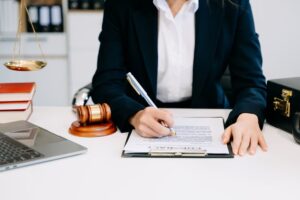 Real Estate attorney drafting a contract