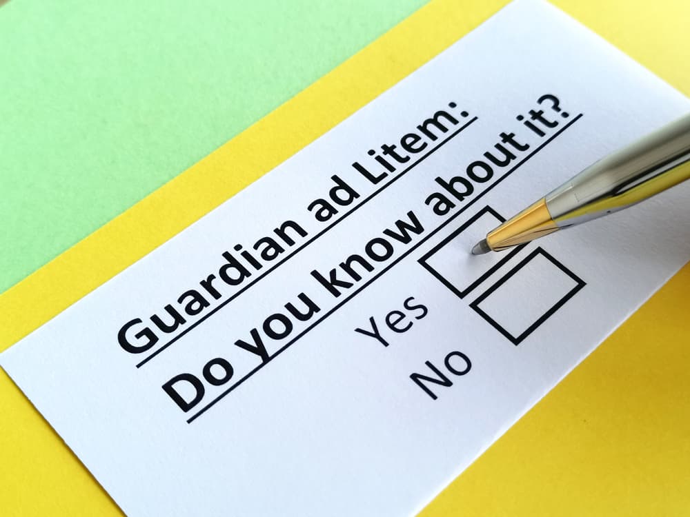 One person is answering question about guardian ad Litem