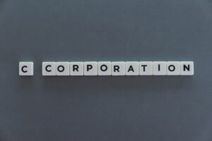 C corporation word made of square letter word